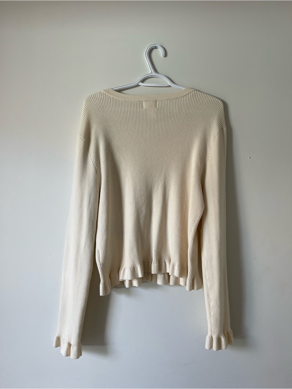 H&M Cream Ribbed Button-Up Cardigan - Picture 4 of 4